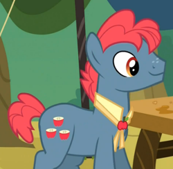 Size: 422x413 | Tagged: safe, screencap, character:apple split, species:earth pony, species:pony, episode:apple family reunion, g4, my little pony: friendship is magic, apple family member, background pony, bolo tie, cropped, male, solo, stallion