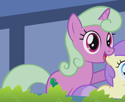 Size: 573x465 | Tagged: safe, screencap, character:alula, character:apple stars, character:pluto, species:pony, species:unicorn, episode:a friend in deed, g4, my little pony: friendship is magic, background pony, cropped, female, mare, open mouth, pluto, smile song, solo focus