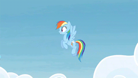 Size: 470x264 | Tagged: safe, screencap, character:lilac sky, character:rainbow dash, character:spring step, character:sunlight spring, episode:rainbow falls, g4, my little pony: friendship is magic, animated, cheerleader, clothing, skirt