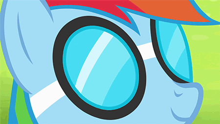 Size: 450x253 | Tagged: safe, screencap, character:rainbow dash, episode:rainbow falls, g4, my little pony: friendship is magic, animated, facial, goggle cleaning, out of context, solo