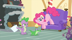 Size: 853x480 | Tagged: safe, screencap, character:gummy, character:pinkie pie, character:spike, episode:just for sidekicks, g4, my little pony: friendship is magic