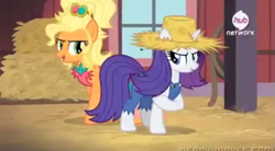 Size: 847x469 | Tagged: safe, screencap, character:applejack, character:rarity, episode:simple ways, g4, my little pony: friendship is magic, applejewel, fancyjack, rarihick