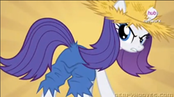 Size: 560x314 | Tagged: safe, screencap, character:rarity, species:pony, episode:simple ways, g4, my little pony: friendship is magic, clothing, droopy drawers, female, jeans, mare, plot, rarihick, solo