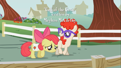 Size: 1366x768 | Tagged: safe, screencap, character:apple bloom, character:twist, episode:call of the cutie, g4, my little pony: friendship is magic, credits, glasses