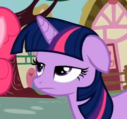Size: 354x333 | Tagged: safe, screencap, character:pinkie pie, character:twilight sparkle, reaction image