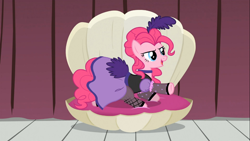 Size: 1366x768 | Tagged: safe, screencap, character:pinkie pie, episode:over a barrel, g4, my little pony: friendship is magic, clothing, dress, saloon dress, saloon pinkie, solo
