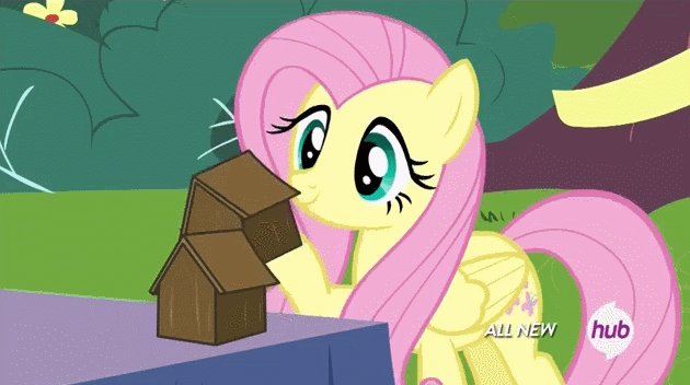 Size: 630x352 | Tagged: safe, screencap, character:cherry berry, character:florina tart, character:fluttershy, species:earth pony, species:pegasus, species:pony, episode:filli vanilli, g4, my little pony: friendship is magic, animated, apple family member, background pony, balloon, barrel, bird house, female, hub logo, mare