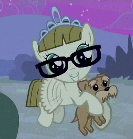 Size: 449x470 | Tagged: safe, screencap, character:zipporwhill, species:dog, episode:filli vanilli, g4, my little pony: friendship is magic, animated, cute, fluttering, flying, loop, puppy, ripley, smiling, solo, zipporbetes