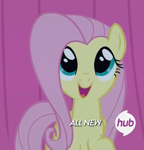 Size: 500x521 | Tagged: safe, screencap, character:fluttershy, episode:filli vanilli, g4, my little pony: friendship is magic, animated, cute, hub logo, shyabetes, solo