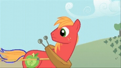 Size: 853x480 | Tagged: safe, official, screencap, character:big mcintosh, species:earth pony, species:pony, episode:the ticket master, g4, my little pony: friendship is magic, behind the scenes, deleted scene, male, solo, stallion, sweet apple acres