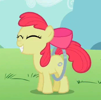 Size: 352x347 | Tagged: safe, screencap, character:apple bloom, episode:the cutie pox, g4, my little pony: friendship is magic, animated, cropped, eyes closed, fake cutie mark, loop, loop-de-hoop, solo