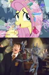Size: 428x647 | Tagged: safe, screencap, character:fluttershy, species:breezies, episode:it ain't easy being breezies, g4, my little pony: friendship is magic, cornish pixies, harry potter, neville longbottom, pixie