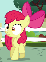 Size: 380x512 | Tagged: safe, screencap, character:apple bloom, episode:twilight time, g4, my little pony: friendship is magic, scrunchy face, solo
