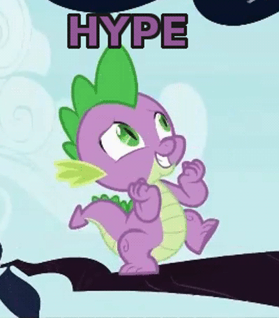 Size: 400x457 | Tagged: safe, screencap, character:spike, episode:it ain't easy being breezies, g4, my little pony: friendship is magic, animated, hype, image macro, meme, reaction image, solo