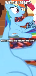 Size: 1494x3143 | Tagged: safe, screencap, character:rainbow dash, episode:maud pie, g4, my little pony: friendship is magic, chubby, cute, dashabetes, weight gain