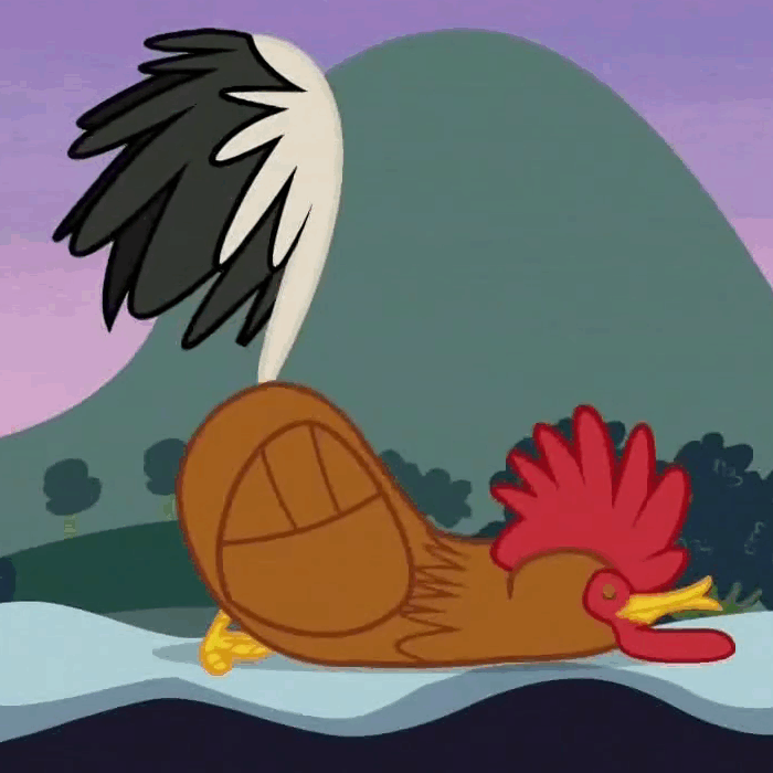 Size: 700x700 | Tagged: safe, screencap, species:rooster, episode:maud pie, g4, my little pony: friendship is magic, animated, face down ass up, sleeping, solo