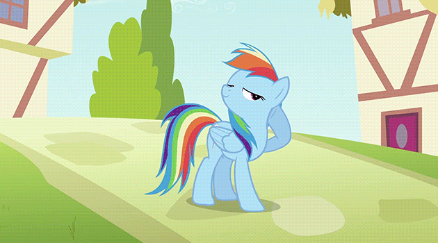 Size: 630x350 | Tagged: safe, screencap, character:rainbow dash, episode:the mysterious mare do well, g4, my little pony: friendship is magic, animated, camera flashes, gif, offscreen character, pose, solo