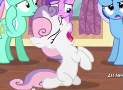 Size: 1053x771 | Tagged: safe, screencap, character:amethyst star, character:lyra heartstrings, character:minuette, character:sparkler, character:sweetie belle, episode:for whom the sweetie belle toils, marshmelodrama, mini marshmallowdrama, mini marshmelodrama, why