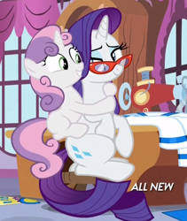 Size: 580x686 | Tagged: safe, screencap, character:rarity, character:sweetie belle, episode:for whom the sweetie belle toils, hug