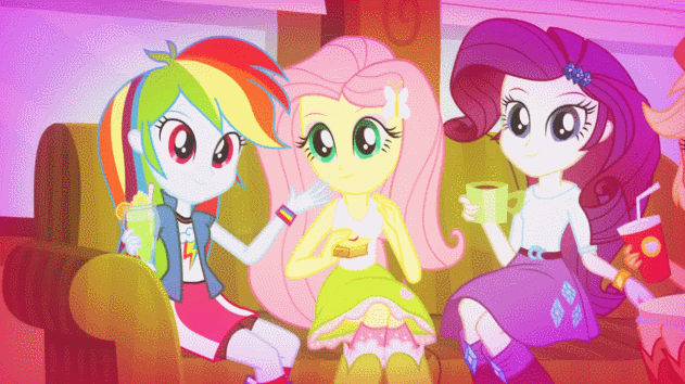 Size: 631x354 | Tagged: safe, screencap, character:applejack, character:fluttershy, character:pinkie pie, character:rainbow dash, character:rarity, episode:music to my ears, equestria girls:rainbow rocks, g4, my little pony:equestria girls, animated, humane five, pinkie logic