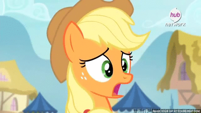 Size: 640x360 | Tagged: safe, screencap, character:applejack, episode:leap of faith, g4, my little pony: friendship is magic, animated, hub logo, hubble, solo, the hub