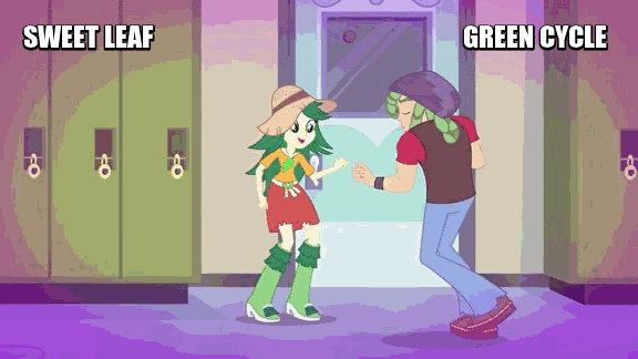 Size: 576x324 | Tagged: safe, screencap, character:sandalwood, episode:music to my ears, equestria girls:rainbow rocks, g4, my little pony:equestria girls, animated, background human, boots, clothing, door, hackysack, hat, high heel boots, lockers, shoes, sweet leaf