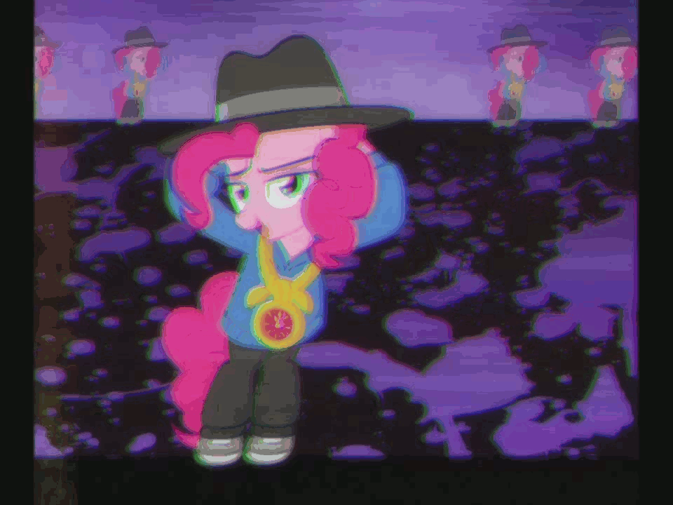 Size: 960x720 | Tagged: safe, screencap, character:pinkie pie, species:pony, episode:testing testing 1-2-3, g4, my little pony: friendship is magic, 4:3, 80s, alarm clock, animated, bipedal, bling, clothing, dancing, don't copy that floppy, hip hop, hoodie, music video, pose, rap, rapper pie, sneakers, solo, sweatpants