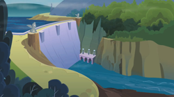 Size: 1920x1079 | Tagged: safe, screencap, episode:the mysterious mare do well, g4, my little pony: friendship is magic, background, dam, hydroelectric dam, no pony, pony removed, scenery, tesla coil