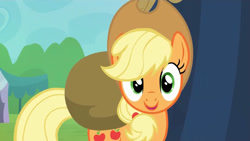Size: 1280x720 | Tagged: safe, screencap, character:applejack, episode:trade ya, g4, my little pony: friendship is magic, looking at you, solo