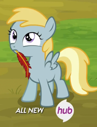 Size: 598x781 | Tagged: safe, screencap, character:chirpy hooves, episode:trade ya, g4, my little pony: friendship is magic, all new, chirpabetes, chirpy hooves, cute, filly, hub logo, solo