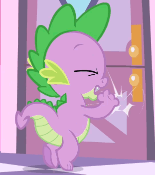 Size: 311x351 | Tagged: safe, screencap, character:spike, episode:the best night ever, g4, my little pony: friendship is magic, animated, cropped, solo, tiptoe