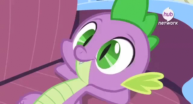 Size: 640x346 | Tagged: safe, screencap, character:fleur de verre, character:spike, species:crystal pony, species:pony, episode:equestria games, g4, my little pony: friendship is magic, animated, gem, hub logo, hubble, the hub