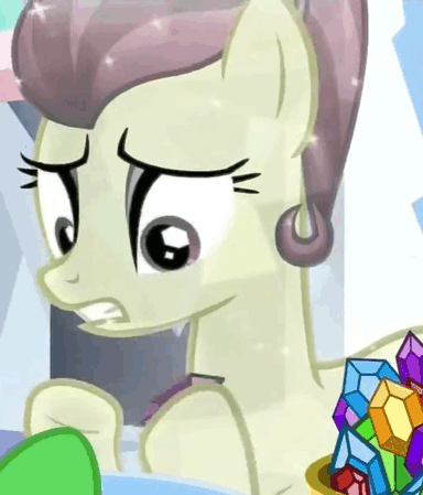 Size: 384x449 | Tagged: safe, screencap, character:fleur de verre, character:spike, species:crystal pony, species:pony, episode:equestria games, g4, my little pony: friendship is magic, animated, gem, hub logo, hubble, juggling, solo, the hub