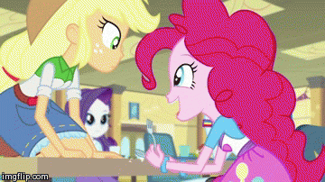 Size: 360x202 | Tagged: safe, screencap, character:pinkie pie, character:rainbow dash, episode:pinkie on the one, equestria girls:rainbow rocks, g4, my little pony:equestria girls, animated