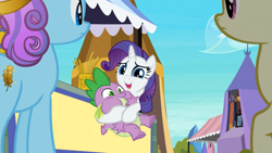 Size: 1365x768 | Tagged: safe, screencap, character:rarity, character:spike, episode:the crystal empire, g4, my little pony: friendship is magic, bad poker face