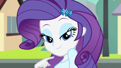 Size: 1440x810 | Tagged: safe, screencap, character:rarity, episode:player piano, equestria girls:rainbow rocks, g4, my little pony:equestria girls, cute, female, lidded eyes, looking at you, raribetes, solo
