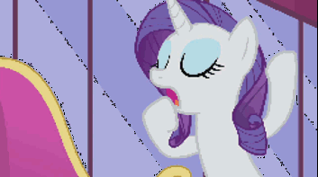 Size: 353x197 | Tagged: safe, screencap, character:rarity, episode:inspiration manifestation, g4, my little pony: friendship is magic, animated, solo