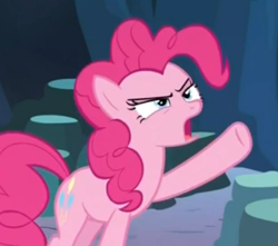 Size: 467x413 | Tagged: safe, screencap, character:pinkie pie, check em, checkum, dubs, solo