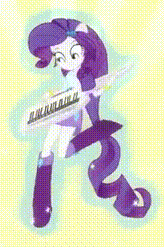 Size: 164x247 | Tagged: safe, screencap, character:rarity, episode:player piano, equestria girls:rainbow rocks, g4, my little pony:equestria girls, animated, boots, bracelet, clothing, floating, high heel boots, jewelry, keytar, musical instrument, ponied up, ponytail, skirt, solo