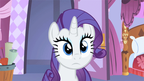 Size: 500x281 | Tagged: safe, screencap, character:rarity, episode:stare master, g4, my little pony: friendship is magic, animated, reaction image, twitch