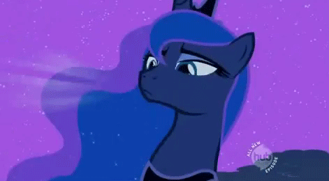 Size: 471x260 | Tagged: safe, screencap, character:princess luna, episode:luna eclipsed, g4, my little pony: friendship is magic, animated, hub logo, hubble, season 2, solo, talking, the hub, traditional royal canterlot voice, yelling