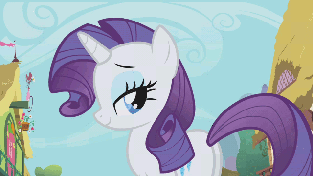 Size: 640x360 | Tagged: safe, screencap, character:rarity, species:pony, episode:the ticket master, g4, my little pony: friendship is magic, animated, female, lidded eyes, mare, plot, rearity, sexy, solo