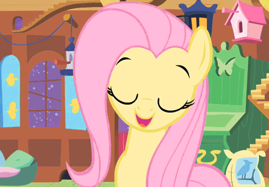 Size: 536x374 | Tagged: safe, screencap, character:fluttershy, episode:stare master, g4, my little pony: friendship is magic, :t, animated, cute, eyes closed, inhaling, nose in the air, open mouth, puffy cheeks, smiling, solo, tongue out, uvula