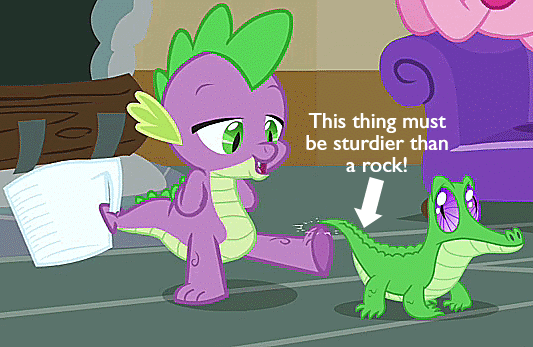Size: 533x347 | Tagged: safe, screencap, character:gummy, character:spike, episode:just for sidekicks, g4, my little pony: friendship is magic, animated, gummy doesn't give a fuck