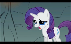 Size: 960x600 | Tagged: safe, screencap, character:rarity, episode:a dog and pony show, g4, my little pony: friendship is magic, youtube caption