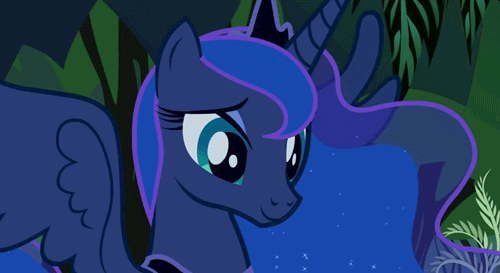 Size: 500x273 | Tagged: safe, screencap, character:princess luna, species:alicorn, species:pony, episode:luna eclipsed, g4, my little pony: friendship is magic, animated, cute, female, lunabetes, mare, smiling, solo, wink