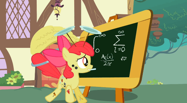 Size: 612x338 | Tagged: safe, screencap, character:apple bloom, episode:the cutie pox, g4, my little pony: friendship is magic, animated, cutie pox, dancing, loop-de-hoop, math, no, plate spinning