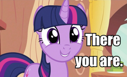 Size: 885x537 | Tagged: safe, screencap, character:twilight sparkle, species:pony, species:unicorn, cute, female, image macro, looking at you, smiling, twiabetes