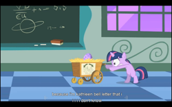 Size: 1024x640 | Tagged: safe, screencap, character:twilight sparkle, episode:the cutie mark chronicles, g4, my little pony: friendship is magic, youtube caption