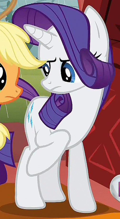 Size: 504x920 | Tagged: safe, screencap, character:applejack, character:rarity, episode:look before you sleep, g4, my little pony: friendship is magic, animated, wiggle